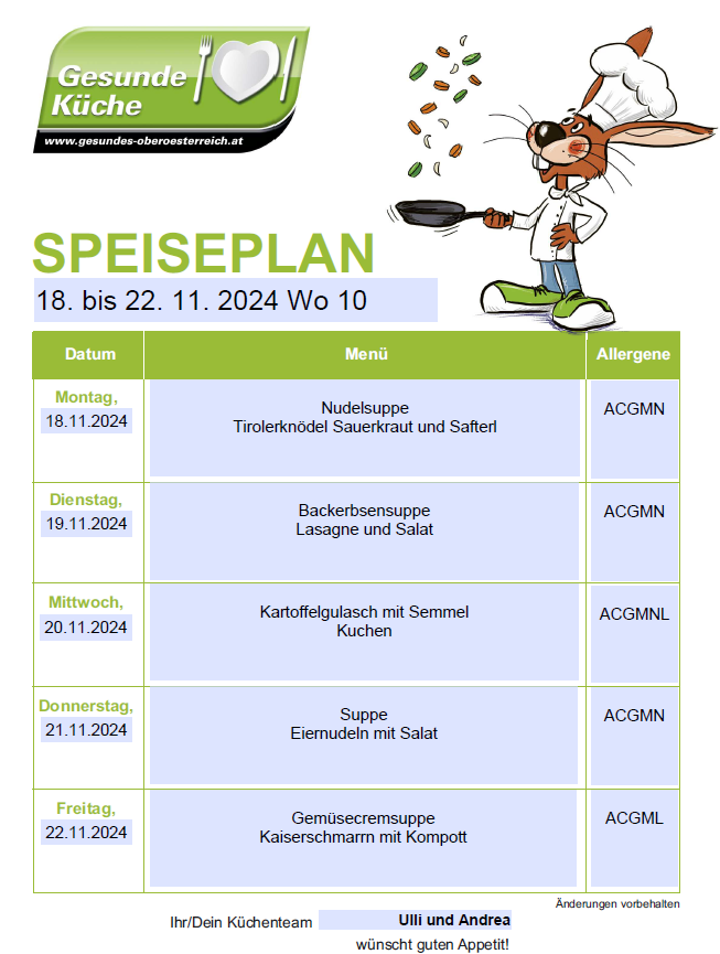 Speiseplan