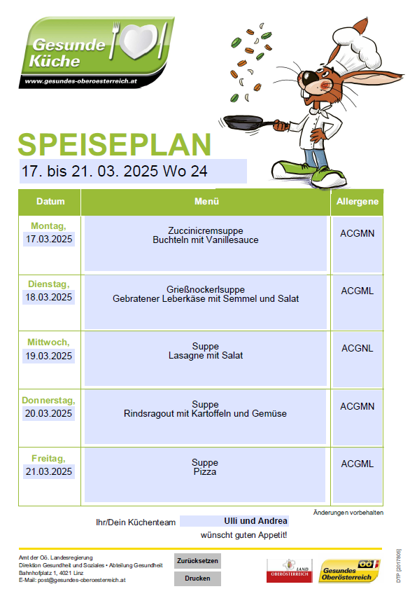 Speiseplan