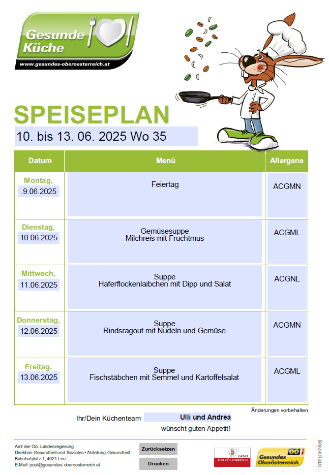 Speiseplan
