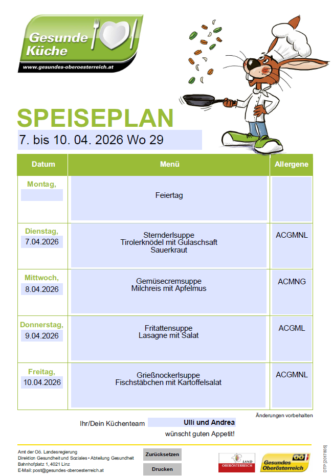 Speiseplan