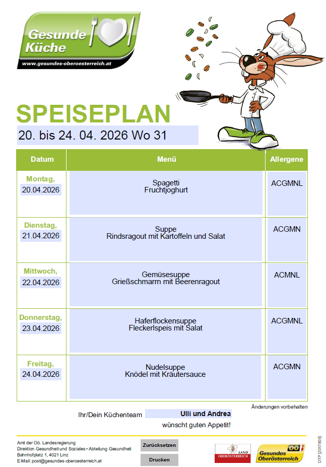 Speiseplan