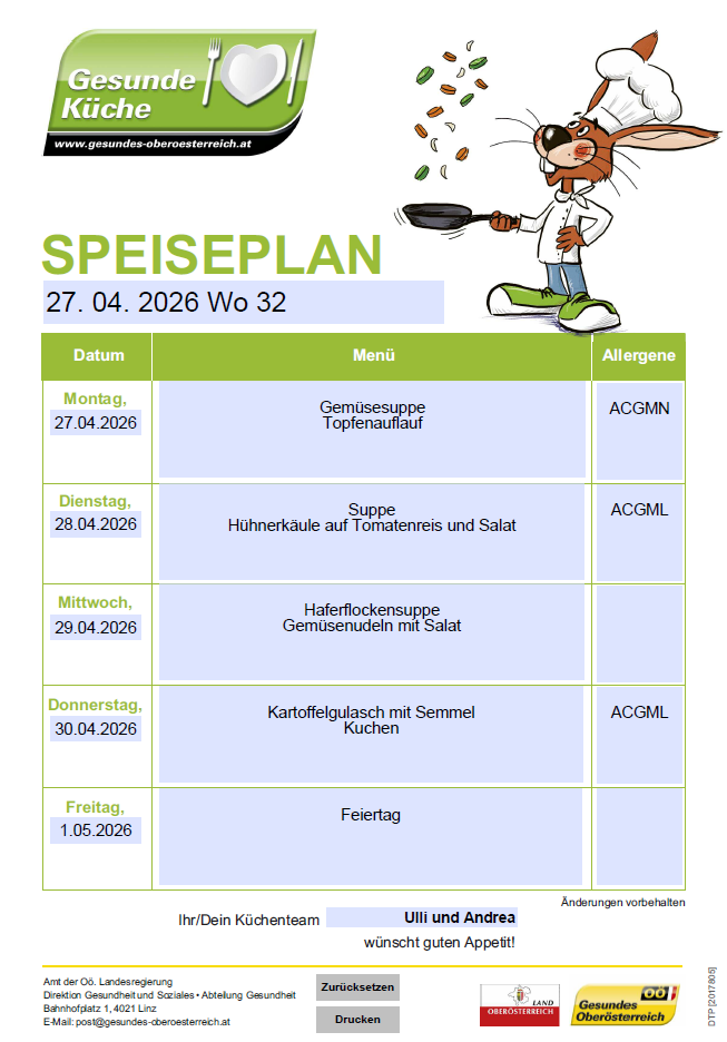 Speiseplan