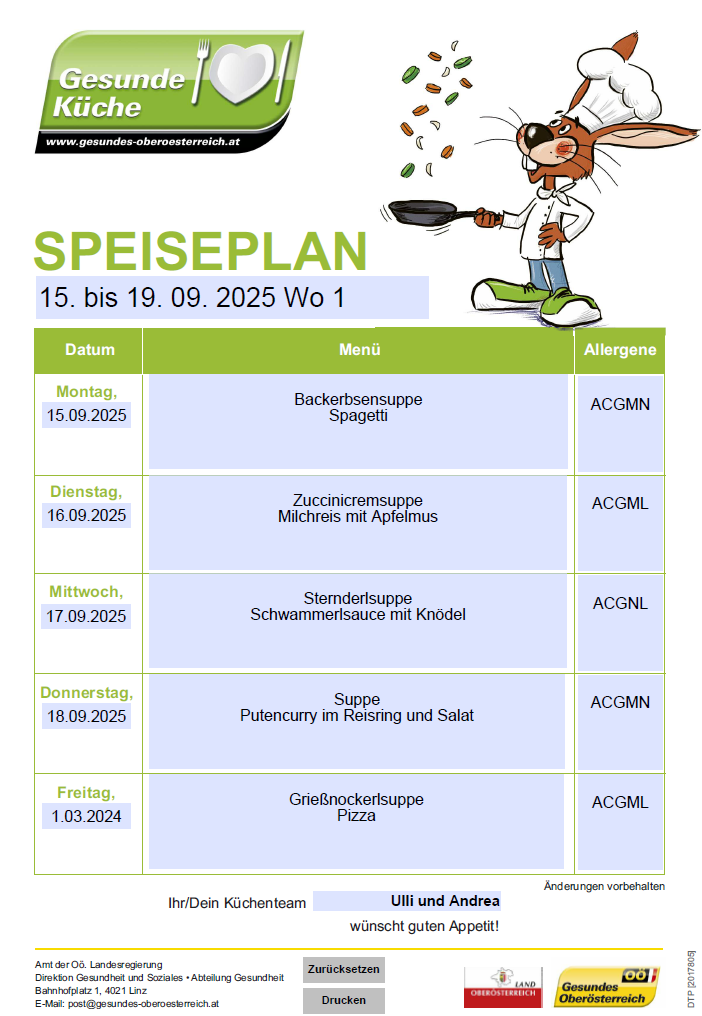 Speiseplan